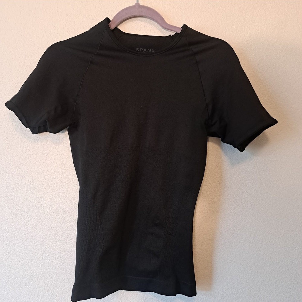 SPANX Black Short Sleeve Crew Tee